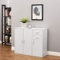 Modern Sideboard Cabinet Cupboard Unit Storage Furniture With 2 Drawer & 3 Door Furniture Living Dining Room Hallway (White)