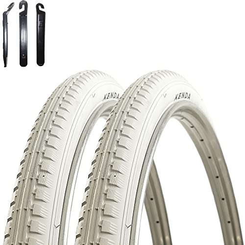 2 x Kenda K-142 Fahrradreifen Weiß 40-635 (28 x 1 1/2) inkl. maxxi4you Reifenheber