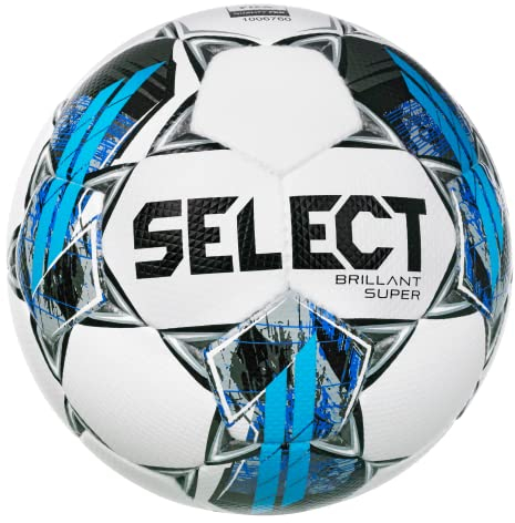 Select Brillant Super V22 Fußball, Weiß/Grau/Blau, Größe 5