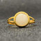 ASDFY Natürlicher Weißer Jade-Ring Kristall Runder Goldener Ring Verstellbarer Offener Stein Der Frauen Ringe Reiki-Balance Knöchel-Finger-Ringe Ewigkeitsring Für Frauen, Mädchen, Männer