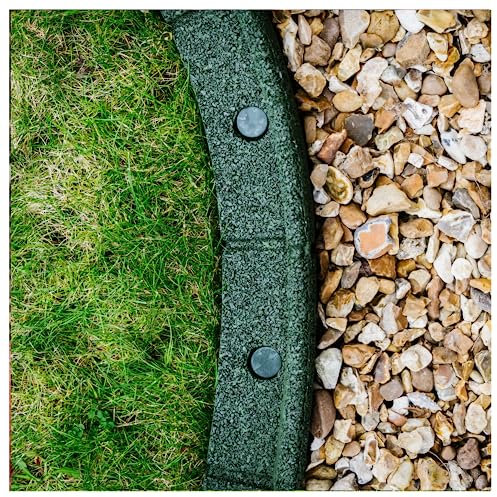 FlexiBorder - Bordure de pelouse – Bordure de jardin flexible pour pelouse – Allées – Bordures surélevées – Gazon artificiel – Vert – 6 x 1 m de longueur
