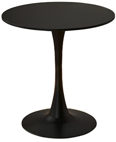 Runder Tisch Modern Tulpe Schwarz Weiß Freizeit Verhandlungstisch Kaffee Milch-Tee-Shop Esstisch Skandinavisch Balkon Kleiner Runder Tisch Und Stühle(Size:80cm,Color:Schwarz)