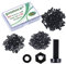 Pzsmocn 300 Pièces/100 Ensembles M4*15 mm en Plastique Nylon Noir Croix Tête Ronde Vis Écrou Hexagonal Combinaison Kit avec Rondelle Isolante Taille Standard, pour Bricolage, Assemblage Électronique.