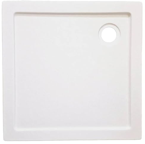 Plato de ducha acrílico Stone White 90 x 90 cm, en blanco, rectangular