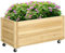 Outsunny Fioriera da Giardino con Foro di Drenaggio e Fodera di Tessuto non Tessuto, Fioriera in Legno di Abete con Rotelle, 89x48x47 cm, color Legno