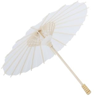 VOBOR Paraguas de papel de aceite,Paraguas y paraguas de papel chino clásico hecho a mano al óleo paraguas pintura bailando apoyos impermeable sombrilla(30cm), Blanco