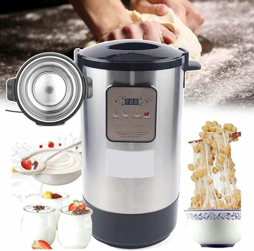 MOSOHINO Machine Commerciale De Fermentation 12 L, YaourtièRe à ContrôLe Intelligent, Temps/TempéRature RéGlables, pour Yaourt/Ail/Natto/PâTe/Vinaigre Et Enzymes,Argent