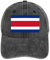 Baseball-Cap Mit Costa Rica-Flagge, Baumwoll-Baseball-Cap Für Herren – Klassisches, Verstellbares 6-Panel-Baseball-Cap, Baseball-Cap Aus Gewaschenem Denim, Trucker-Cap, Schwarz, Einheitsgröße
