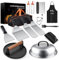 16 Pièces Ustensiles Barbecue Acier Inoxydable, Kit Barbecue, avec Bouteilles à Brosse Turner et Sac de Transport, idée pour Les grillades en Plein air, Le teppanyaki et Le Camping