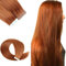 Tape-in-Extensions aus Echthaar, 40 Stück, Kupfer-PU-Tape auf natürlichen Echthaar-Extensions, Haarteile für modebewusste Frauen, 100 g(Ginger,10in-25cm)