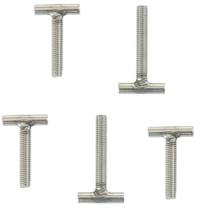 T-Schienenbolzen, T-förmige Schrauben, T-Nut-Einsteckbolzen, 5 Stück M6 25~100 mm T-förmige Gewindestangen-Klemmkappenbolzen GB37 304 Edelstahl-T-Nutschraube(M6*100mm)