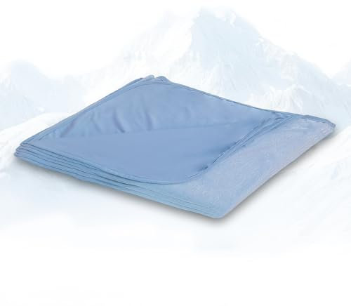 Yanghad Kühldecke 150x200cm, Doppelseitige Selbstkühlende Sommerdecke mit Japanischer Arc-Chill 3.0 Technologie, Leichte Hochwertige-Kühlfaser Decke für Bett, Sofa & Reise (Dunkelblau)