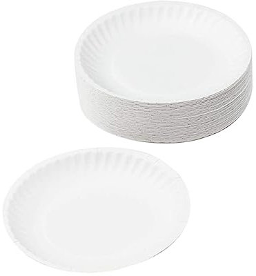 BESPORTBLE Section Plates for Boys and Girls 50pcs White Paper Plates Boys and Girls
