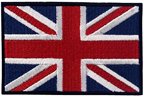 Britannico Union Jack Bandiera della Inghilterra Emblema Termoadesiva Cucibile Ricamata Toppa
