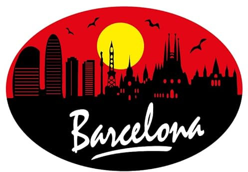 Sticker Oval Rot Barcelona