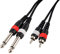 CASCHA - Cable de audio profesional, 2 conectores jack 6,3 mm macho a 2 RCA macho, 3 m de longitud, color negro