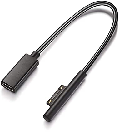 Sisyphy Surface to USB C Charging Cable (Female USB-C, 20 cm), Compatible with Microsoft Surface Pro 7/6/5/4/3 Go3/2/1 Laptop4/3/2/1, Requires 45W 15V/3A USB-C Charger