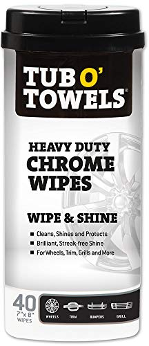 Tub O Towels Tub O’ Towels Heavy Duty Chrome Wipes – Clean, Shine & Protect, 40 Count Wipes, TW40-CHR