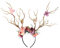 CHRONSTYLE Weihnachtsstirnband, Elchgeweih Haarreif Geweih Haarbänder,Weihnachten Hirschgeweih Stirnband Mädchen Frauen Cute Hair Hoop mit Blumen Headpiece Headware für Karneval Party