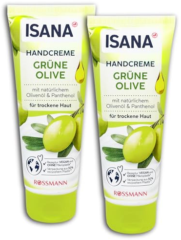 2 er Set ISANA Handcreme Grüne Olive 2 x 100 ml