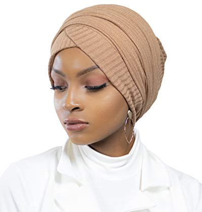 Hijab Turban für muslimische Frauen, genäht, Netzstoff, camel, One size
