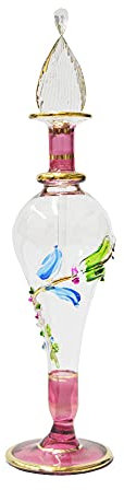 Parfum égyptien en verre soufflé fait à la main en Égypte Vase de fleurs rouge 16 cm