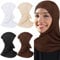 4 Stück Modal-Hijab-Kappen, verstellbar, muslimisch, dehnbar, Turban, volle Abdeckung, Schalkappe, volle Halsabdeckung für Damen, Schwarz, Weiß, Dunkelbraun, Hellrot, Beige, Uncertainly