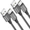 RAVIAD Cavo USB Tipo C [2Pezzi, 3m] Nylon Cavo USB C di Ricarica Rapida e Trasferimento Dati per iPhone 16 15 Pro Max, Samsung Galaxy S24/S23/S22/S21/S10/ S9/A40/A50/A70/A20e, OnePlus, Realme- Grigio