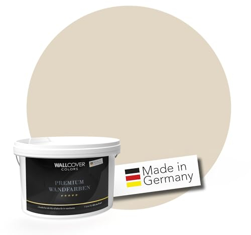 WALLCOVER PREMIUM Wandfarbe Gelb 2.5L für 20m² | Mildes Lehmgelb | Innenfarbe Edelmatt | Höchste Deckkraft Klasse 1 | Qualität aus Deutschland