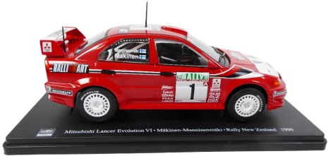 OPO 10 Miniaturauto im Maßstab 1/24, kompatibel mit Mitsubishi Lancer Evolution VI #1 - MAKINEN - Rallye Neuseeland 1999 - RVQ14