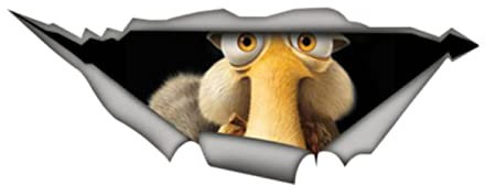 Ice Age Auto-Aufkleber, Eichhörnchen-Aufkleber für Kendaraan, Mobil, Van, Laptop, 3D-Tiergrafik, Vinyl-Aufkleber, Autofenster, Laptop, 13 cm x 4,8 cm