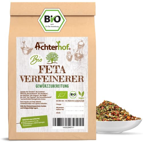 Feta Verfeinerer Gewürzzubereitung Bio 100g | Gewürzmischung für alle mediterranen Gerichte | ideal für alle Schafskäse- und Gemüsegerichte | Bio-Qualität | vom Achterhof
