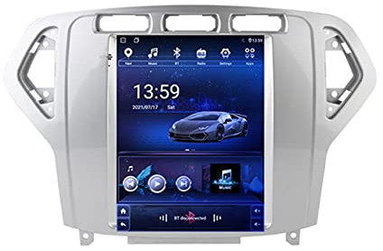 Car Radio para Ford Mondeo Mk4 Galaxy A/C 2007-2010 Conecta y reproduce 9 Pulgadas 1080P HD Pantalla Táctil Carplay Android Auto Car Stereo Reproductor de Internet (Color : T10 6+128G)