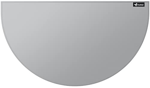 FLASLD Feuerfeste Kaminmatte 71×121cm Halbrunde Herdmatte Schützt Böden vor Funken Glut, Grau
