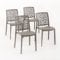 Sillas de resina moderna apilables de polipropileno con fibra de vidrio, para interior, cocina o comedor, exterior y jardín, sillas de restaurante y contract - Anna (4 Sillas, Tórtola)