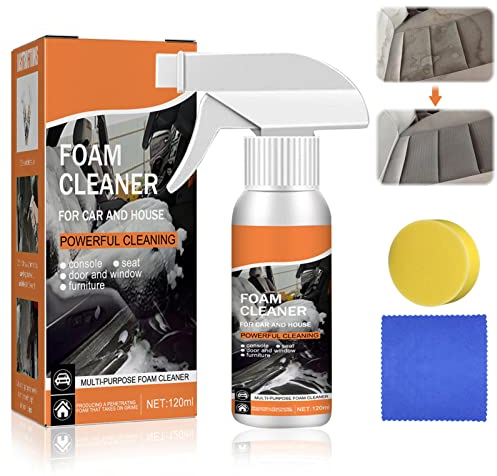 Multifunctional Car Foam Cleaner, Foam Cleaner Cleaning Spray, Multi Purpose Foam Cleaner, Multipurpose Foam Cleaner, No Flushing Car Interior Cleaning, Foam Cleaner for Car and House (120ml) (1)