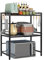 Todeco Erweiterbares Mikrowellen Regal, 3-Stufiges Mikrowellenregalständer, Mikrowellen Regal ständer Einstellbar Länge und Höhe, mit 6 Haken, (39-60) x32x78cm, Schwarz