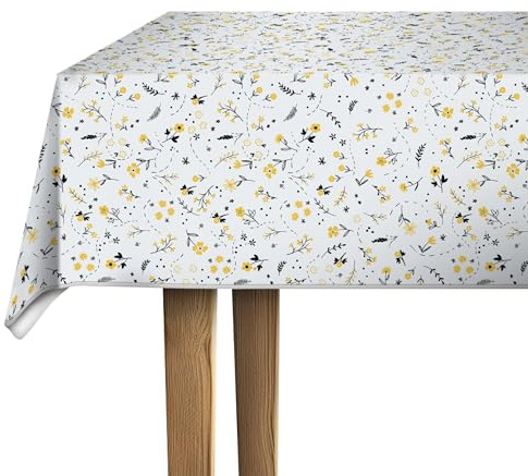 d-c-fix Wachstuchtischdecke Blumma 1,40 m x 1,80 m | Tischtuch im Vintage-Stil für den Küchen-, Ess- oder Gartentisch – lebensmittelecht, abwaschbar & wasserdicht
