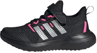 adidas Fortarun 2.0 Shoes Kids, Scarpe da Corsa, Core Black/Silver/Lucid Pink, 36 2/3 EU