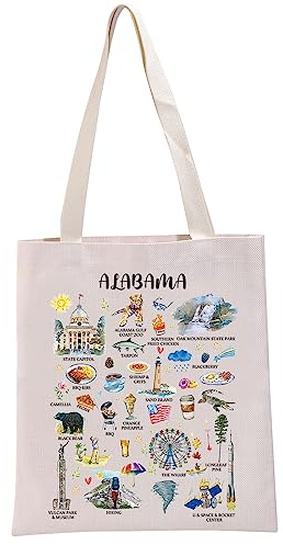 G2TUP Alabama Gift Alabama Vacation Tote Bag Alabama Travel Handbag Alabama Hometown State Gift, Alabama Vacation Tb, Large