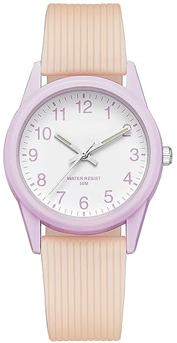 CIVO Kinderuhr Analog Armbanduhr Kinder Mädchen Junge Wasserdicht Leuchtend Orange Silikon Armband Uhr Kinder Leicht zu Lesen 5ATM Quarz Kinderuhren, Mädchen Geschenke 4-12 Jahre