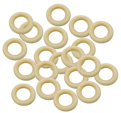 Lot de 20 anneaux en bois naturel 30 mm