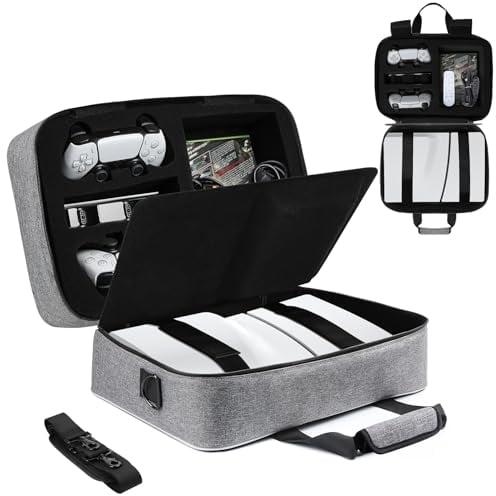 Nepagz Reise Tasche Kompatibel mit Nur PS5 Slim Disc/Digital Edition, Handtasche für Playstation-Controller, PS5-Spiele, Gaming-Headset, Konsolenbasis und Zubehör