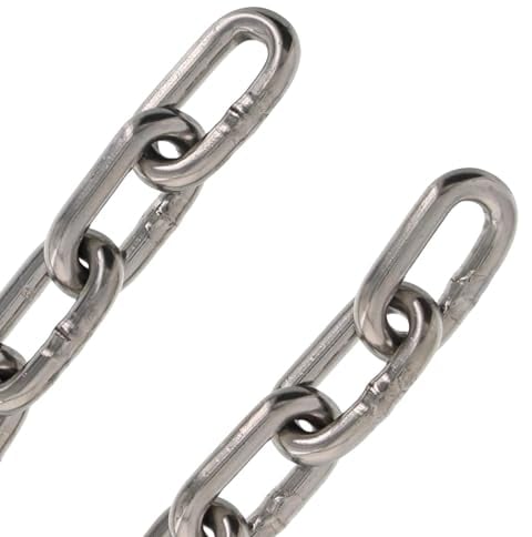 ToniTec Edelstahlkette 5m Gliederkette kurzgliedrig 4mm Stahlkette DIN 766