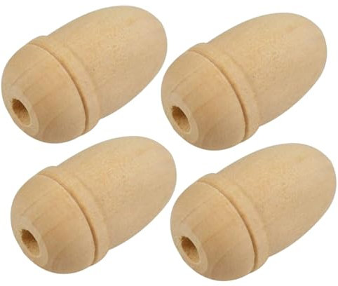 Wooden Curtain Pull Blind Cord Acorn Solid Small Wood Acorn Cord Tassel Window Blind Cord Knobs Cord Drape Curtain Blind Cord Pulls for Light Switch Natural Wood Cord Blind Pull Pack of 4.
