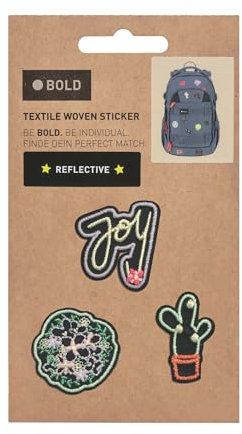 LÄSSIG Unisex Kinder Textilsticker Reisezubehör- Gepäckanhänger, Joy black, Einheitsgröße