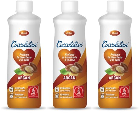 COCCOLATEVI Profumatore Bucato Argan, 3 Confezioni da 300 ml, Essenza Bucato da utilizzare come Profumatore Bucato Lavatrice e Asciugatrice, Profumatore Casa o Detergente Pavimento