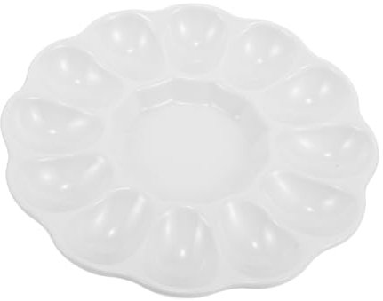 Mikinona Vorspeisenteller Ostereiertablett Eierbecher aus Porzellan Eierablage eierhalter Ostern Ostereier ständer Serviertablett für Meeresfrüchte teuflisches Eierfach Teufel Eierschale