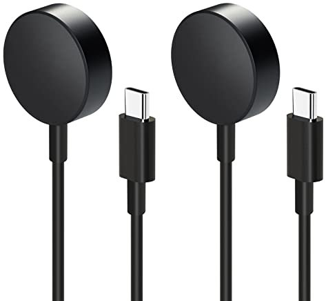 2 pack Upgrade Watch Charger Compatible with Samsung Galaxy Watch 6 Classicc/6/5/5 Pro Charger, Charging Dock with Aluminum Alloy Case, USB C Wireless Charging Cable-3.3FT/1M