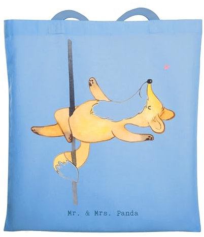 Mr. & Mrs. Panda Tragetasche Poledance - Geschenk, Tanz, Pole Dance, Einkaufstüte, Sport, Jutetasche, Umhängetasche, Jutebeutel, Beutel,